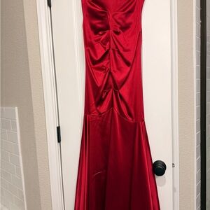 Elegant Red Satin Gown